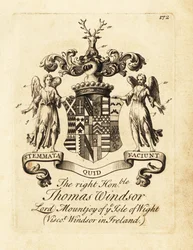 Vapensköld av högern ärade Thomas Windsor, Lord Mountjoy från Isle of Wight