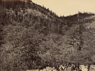 Plansch 19. Bland timmerstockarna vid Little Laramie River,1869 (foto)