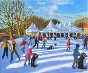 Ljus morgon,Hampton Court Palace Ice Rink, London, 2018,