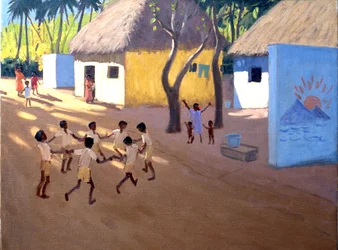 Barn som dansar, Indien (olja på duk)