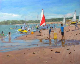 Cricket och röda och vita segel, Abersoch, 2011