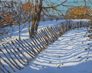 Lutande staket, 2011 (olja på duk)