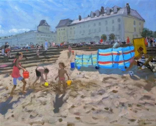 Leker i sanden, Llandudno. 2010
