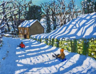 Sledging, Upper Hulme, Purjolök, 2020, (olja på duk)