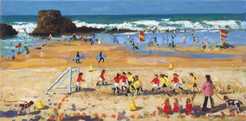 Sportdag, Perranporth, 2017, (olja på duk)