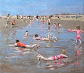 Wet sands, West Wittering (olja på duk)