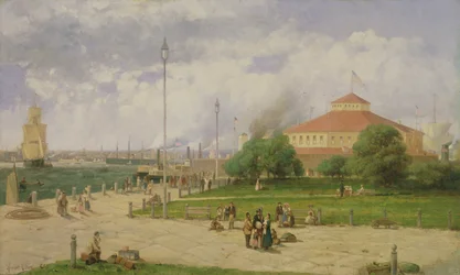 New Yorks hamn och Castle Garden, 1885