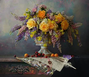 Elegant blomsterstilleben