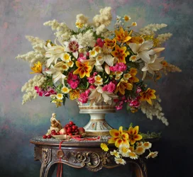 Ett praktfullt blomsterarrangemang
