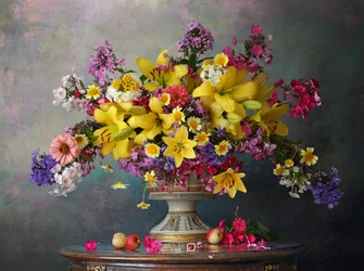 Livfullt blomsterstilleben