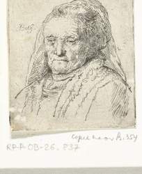 Porträttbyst av Rembrandts mamma