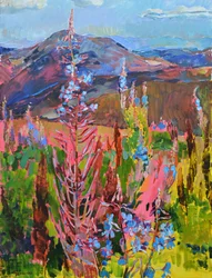 Färgsprakande bergsblommor