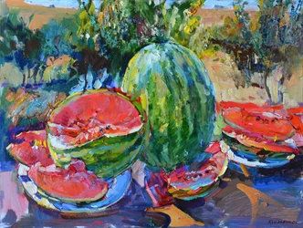 Stilett med färgglad vattenmelon