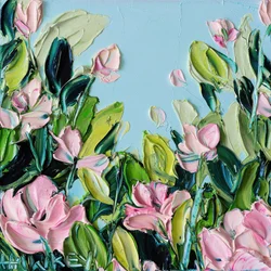 Rosa kronblad, blå himmel