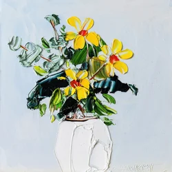 Färgstarka blommor i impasto-teknik