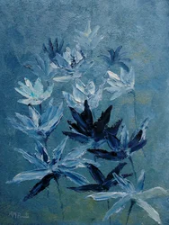 Blå abstrakta blommor