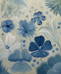 Mjukt blåa trädgårdsblommor