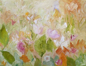 Blommor i pastellfärger med struktur