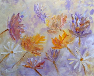 Livfulla abstrakta blommor