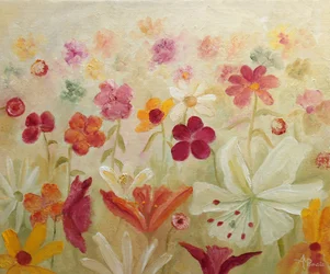 En färgsprakande blomträdgård