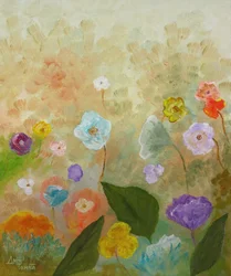 Ett fantasifullt blomsterfält