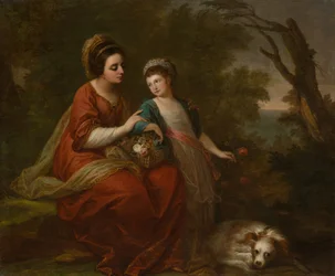 Mrs. Hugh Morgan och hennes dotter, ca. 1771.