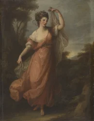 En dansande ung kvinna som Terpsichore