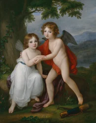 Porträtt av syskonen Plymouth som Amor och Psyche, 1795