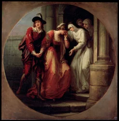 Avskedandet av Abelard och Heloise, före 1780.