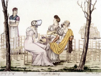 The bored of Lonchamp, mars 1806. Teckning av Garbizza.