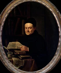 Porträtt av Giovanni Battista Martini (Fader Martini) (Pere Martini) (1706-1784). Målning av Angelo Crescimbeni (1734-1781). 1700-talet. Bologna, Civic Museum Museum