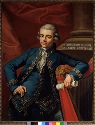 Porträtt av den tyske tonsättaren och harpisten Philip Joseph Hinner (1754-efter 1805)