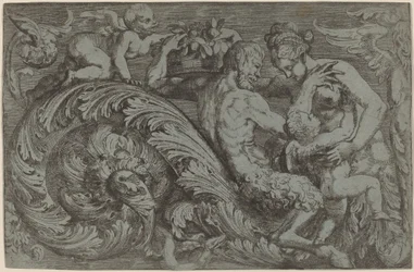 Dekorativ panel med mytologiska figurer