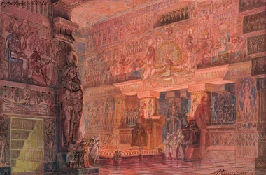 Scenografi för Opera Aida av Giuseppe Verdi, 1923.