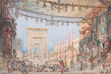 Scenografi för Opera Aida av Giuseppe Verdi, 1923.