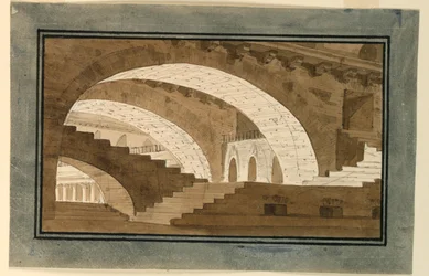 Scendesign, interiör av källaren på Palace