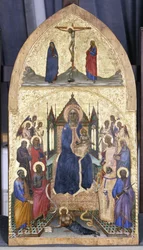 Enthroned Madonna and Child with Angels and Saints, ca 1360-70 (tempera på poppelträ)