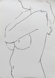 Naken med vikt arm, 2019