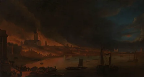 The Great Fire of London, ca 1666-1700 (olja på duk)