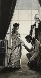 Hur nyheten spreds: "Kungen är död" (gouache på papper)