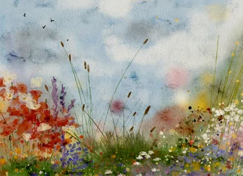 Ett färgsprakande blomsterfält