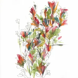 Livfulla blommor i akvarell