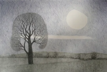 February Moon, 2010 (färgpenna på papper)