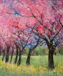 Cherry Blossom in the Meadow, 2022 (akryl)