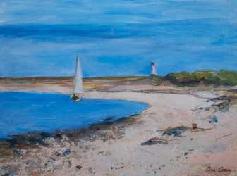 Segelbåt utanför Berwick, 2021 (akryl)