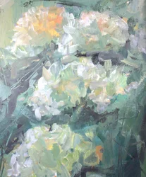 Impressionistiska vita blommor