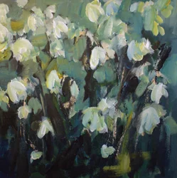 Impressionistiska vita blommor