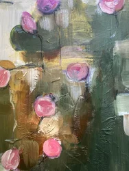 Rosa blommönster