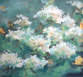 Blommor i den vita trädgården