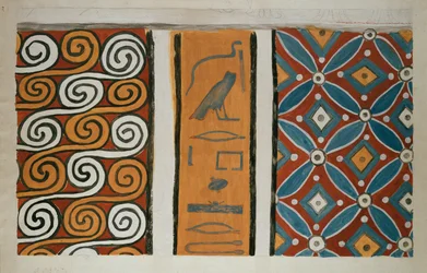 Kopia av väggmålning från privat grav 82 av Amenemhet, Thebe I, 1, 163-167, 1900-talet